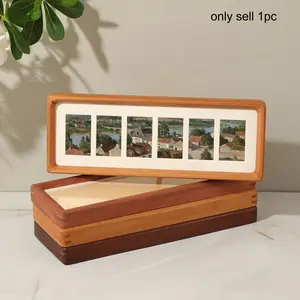 Multi-color rectangular solid wood photo frame with detachable backboard for desktop display. Ideal for photo wall, home decoration, collection and art exhibition.