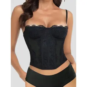 1pc Lace Corset Bustier Top for Women Sexy Party Club Wear with Buckle Everyday Fabric