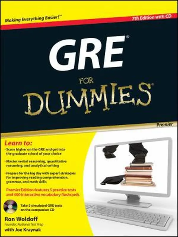 USED-GRE For Dummies by Ron Woldoff (Paperback)