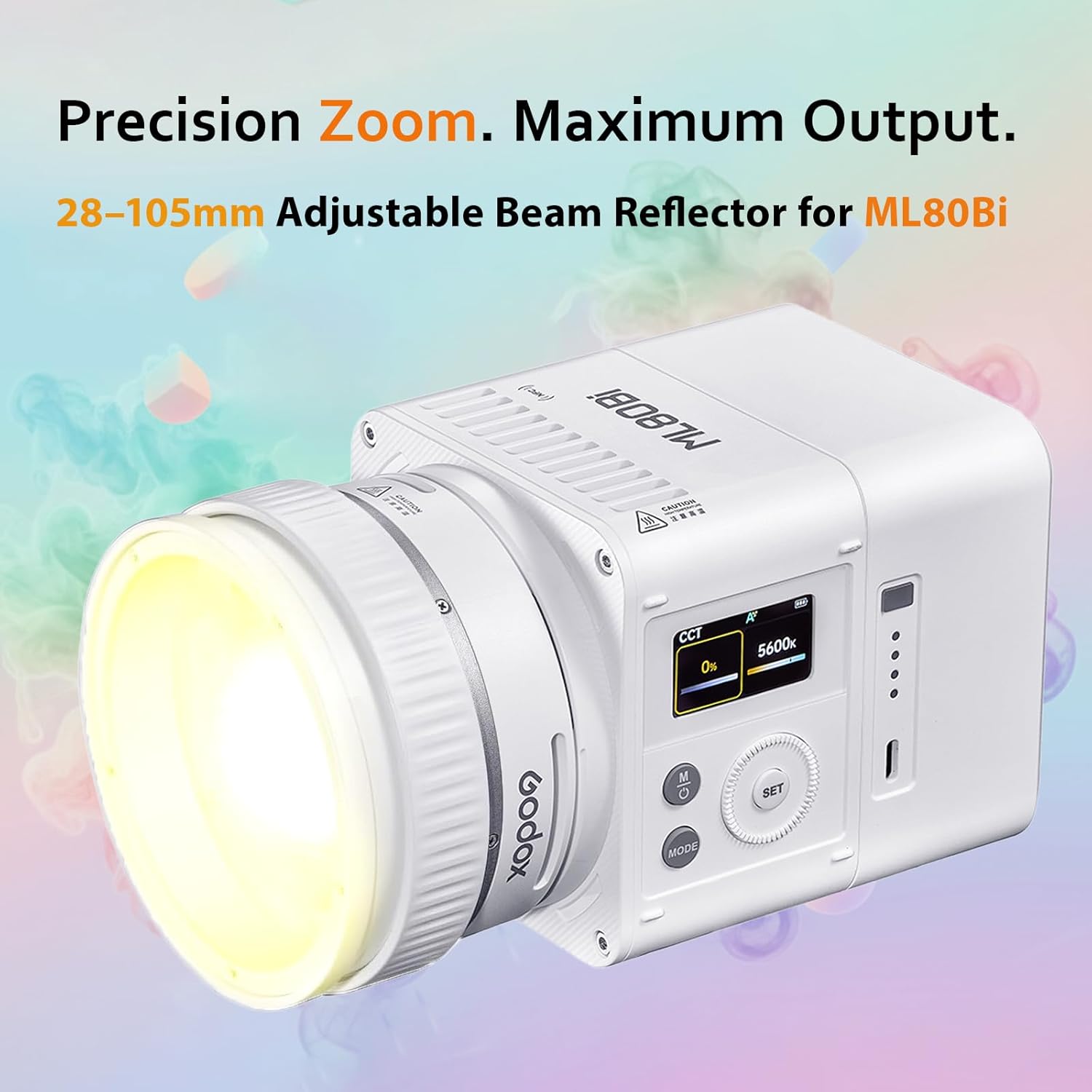 Godox ML-Z Zoom Lens Reflector for ML-Series LED Video Lights, Compatible with ML150Bi, ML80Bi, ML100Bi, ML100R, ML60II Bi, ML60Bi and More, Adjustable Beam Reflector for Flexible Lighting Control