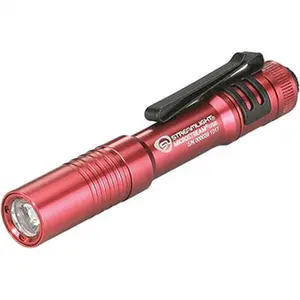 Streamlight Aluminum Body Red Mini Flashlight - 250 Lumens, 210 Min Long Runtime, White LED Bulb, 1 Included Lithium-Ion Battery, Model 66605