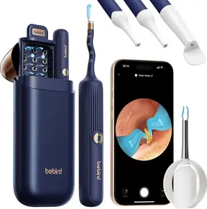 Earwax Removal Tool Camera with Light – Visual Ear Cleaner Otoscope Otoscope, Flexible Wireless Ear Cleaning Set Ear Spoon, Portable Painless Earwax Removal Tweezers for Adults and Kids