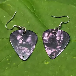 Guitar Pick Earrings - Silver hooks concert accessory