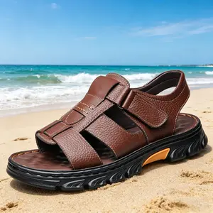 Men's Sport Flip Flops Comfort Casual Thong Sandals Outdoor Slippers PU Leather Breathable Lightweight Non-Slip Sole Walking Shoes Footwear for Summer - Boy