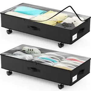 🎓 Dorm Room Life Hack! Low Profile Storage on Wheels Organiser | Moveable Underbed Trundle for Clothes, 3 Color Options