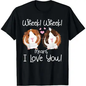 Wheek I Love You Guinea Pig Clothes Cavy Gift Guinea Pig T-Shirt Made in USA