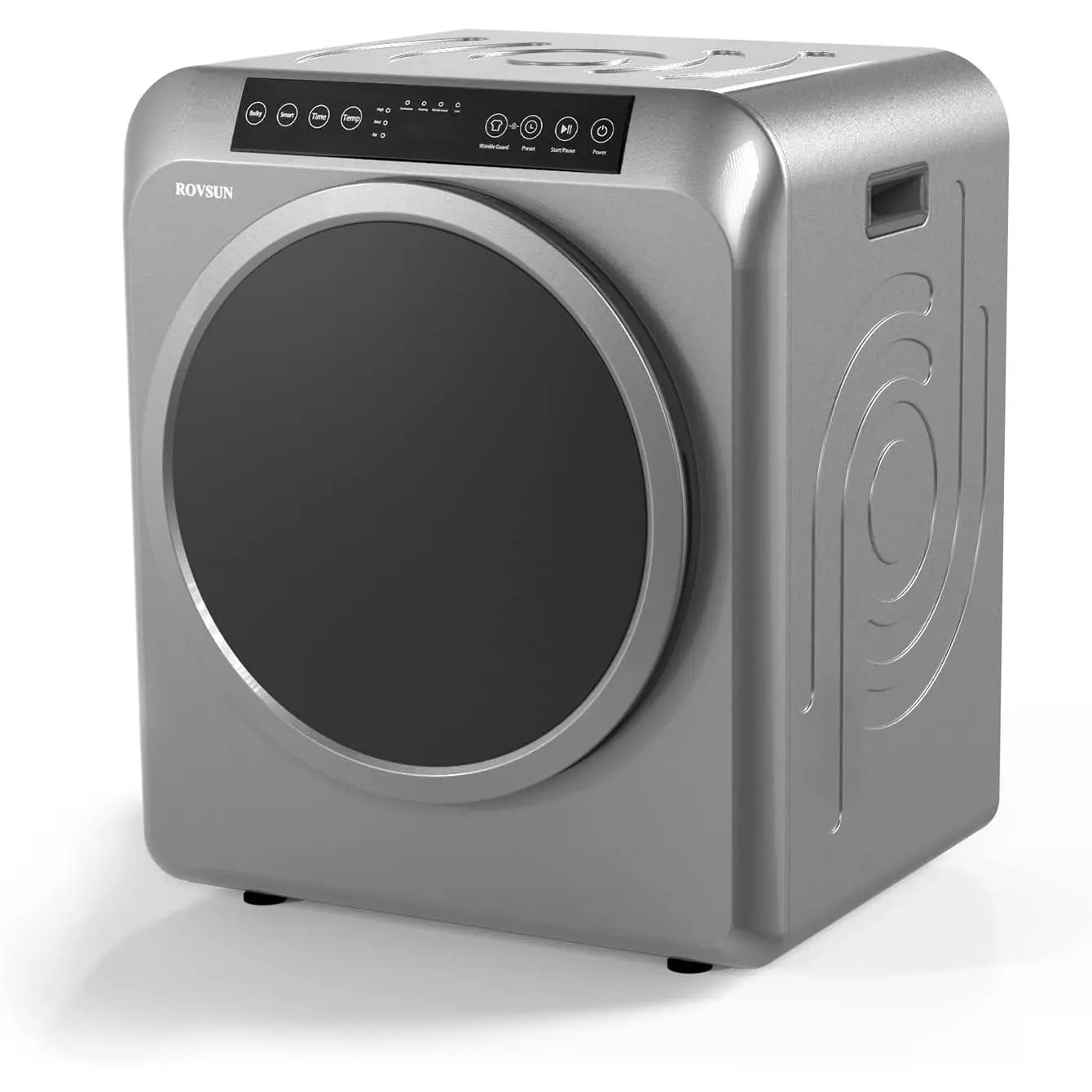 ROVSUN Portable Clothes Dryer - 3.5 Cu.Ft, 13.2LB, 110V Fully Automatic Front Load Appliance with LCD Touch Screen, Stainless Steel Tub, 27.5" H, 59.52 lbs Durability for Apartment, Home (Luxury Grey)