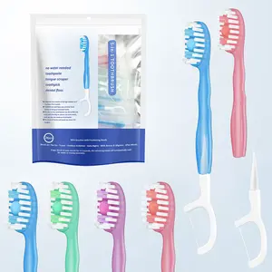 1 pack of 26 disposable mini toothbrushes, travel pack, portable with toothpaste, water-free, rinse-free, Soft Bristle Toothbrush, toothpick, multi-effect, fresh mouth, Toothbrush Set