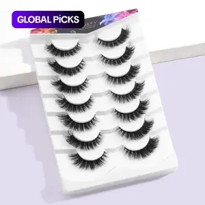 MAGEFY Fluffy False Eyelashes, 1/2 Boxes Wispy Cat-Eye Faux Lashes, Natural Curling Eye Makeup Strip Lashes, Eyelash Extension Cosmetic Kit for Summer Makeup