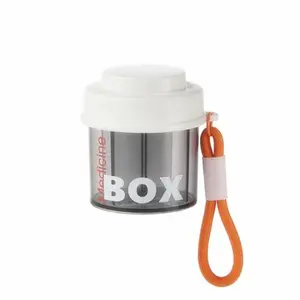 1 pack Small Portable Pill Bottle Organizer with 4 Compartments, Anti-Mixing Design, Wide Openings, Travel Personal Pill Container for Pocket Purse Vitamin Organizer