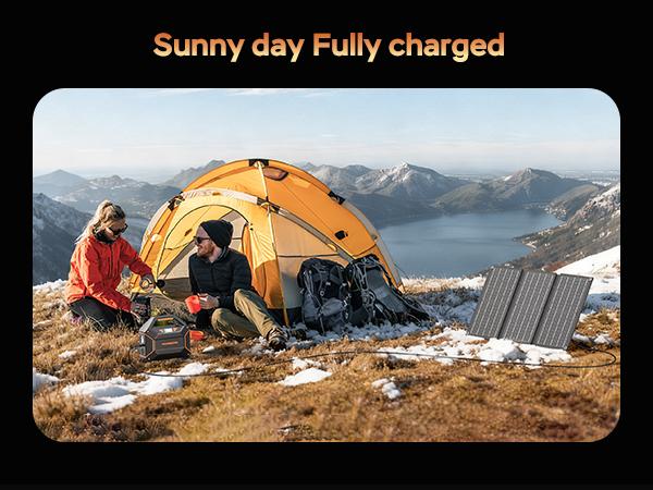 MARBERO 155Wh Solar Generator with 30W Solar Panel Portable Power Station 2 x 100W  AC Outlets(150W Surge) 9 Output Ports Built-in Flashlight for Home Camping Hurricane Emergency