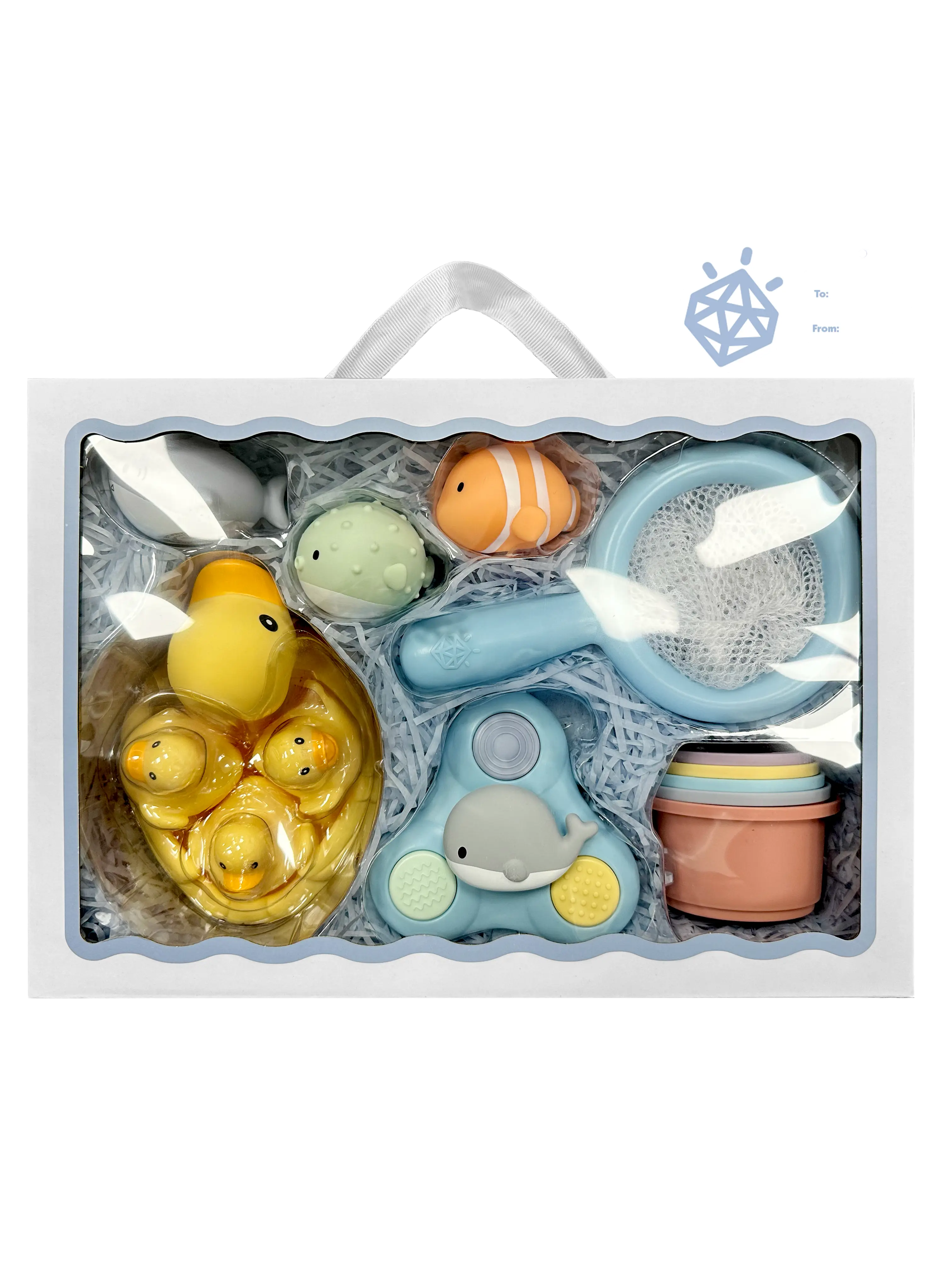 Jool Baby Bathtime Adventure 15-pc Gift Set with Bath Toys Floating Ducks & Sensory Fun for Baby Shower Includes 3 Mama & 3 Baby Ducks 3 Squirters 5 C