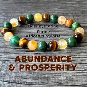 Abundance Bracelet Abundance And Prosperity Healing Crystal Bead Gorgeous Beads Stone Gemstone Jewelry Energy Healing Love Girlfriend Boyfriend Souvenir Valentine Father Mother Anniversary New Year Christmas Halloween Birthday Gift