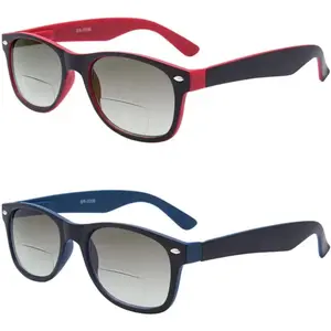 2 Pack Bifocal Reading Sunglasses for Men Women,Sun Readers UV400 Protection Spring Hinge Reading Sunglasses