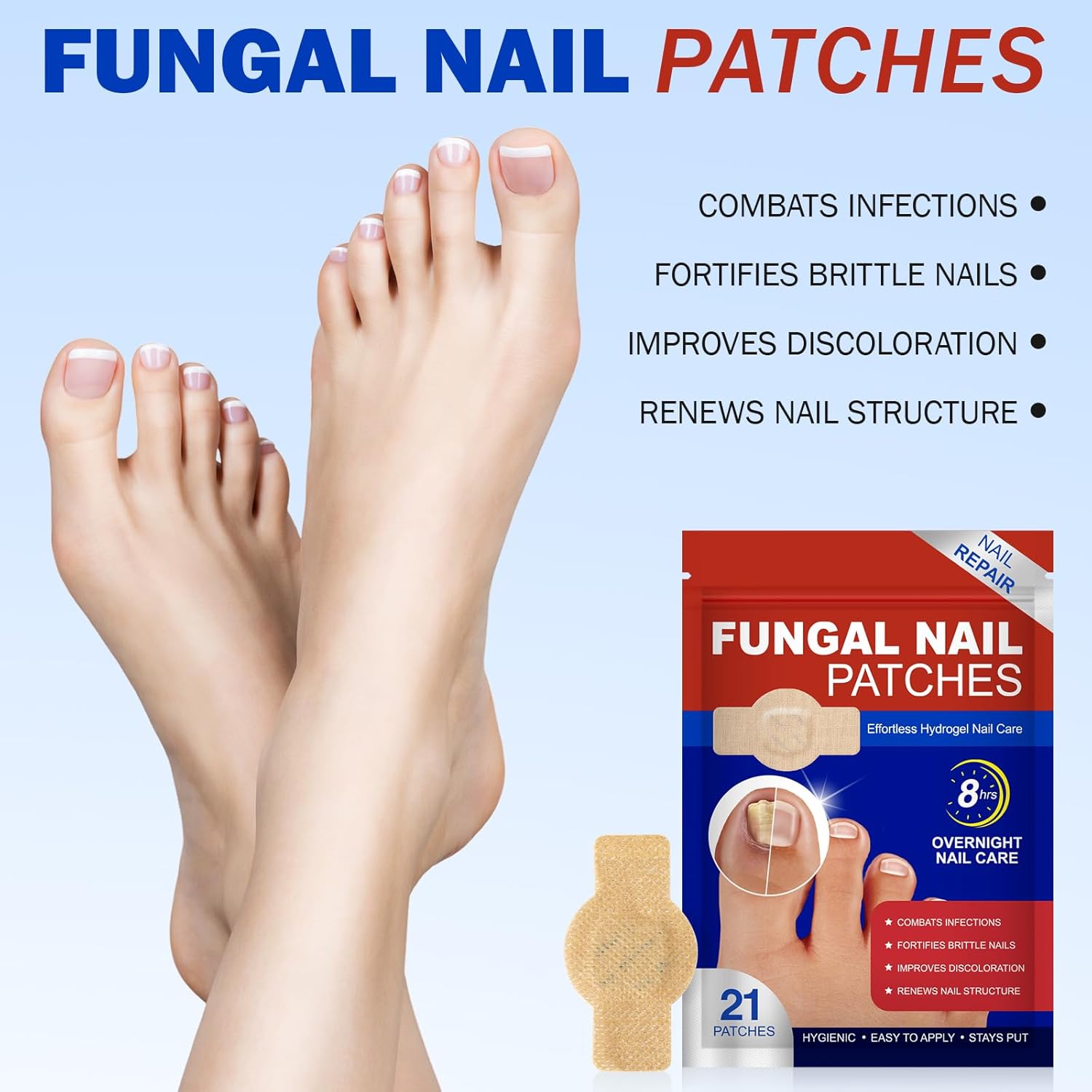 Fungal Nail Patches 2Pack -Toenail Treatment Extra Strength 1/2/3Pcs- Nail Repair for Restores Damaged Nails and Appearance of Discolored Fungal Nail Patches 2Pack -Toenail Treatment Extra Strength 1/2/3Pcs- Nail Repair for Restores Damaged Nails and Appearance of Discolored