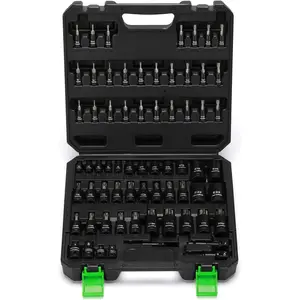67- Master Torx Bit Socket and External Torx Socket Set, 1/4", 3/8" and 1/2" Drive, S2 and Cr-V Steel, E4 - E24, T6 - T70, TT6 - TT70, TP8 - TP60, Includes 7 count Socket Adapters