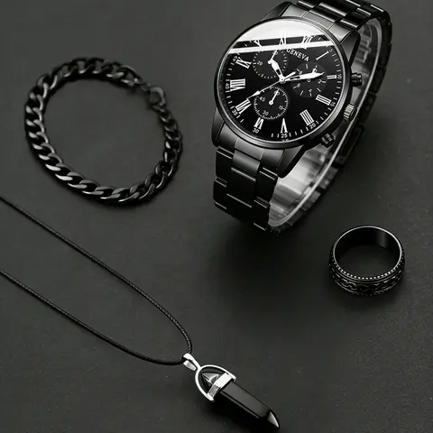 Men's Analog Quartz Movement Wristwatch with Alloy Strap and Round Dial, Modern Sport-Style Watch for Business and Casual Wear, Modern Watches