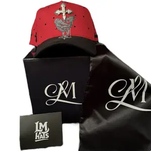 Cruz Red & Black Cristal Hats with Distinctive Cross Design and Dotted Styling