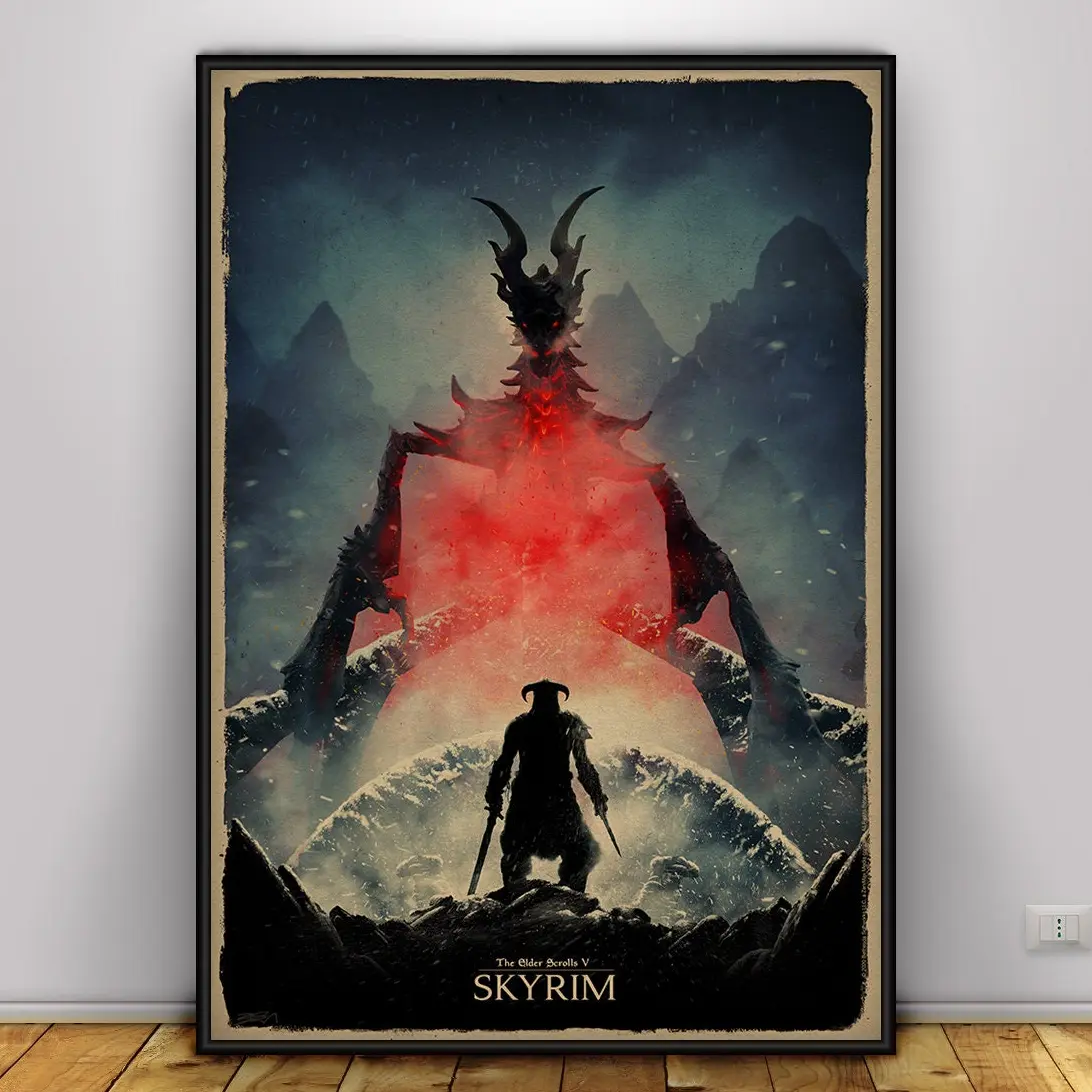 The Elder Scrolls Skyrim Game Poster, Skyrim The Elder Scrolls V Video Game Posters