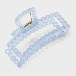 Rectangle Bubble Claw Hair Clip - Blue