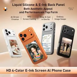 Ink Screen Ai Phone Case, NFC Projection, DIY Artificial Intelligence, Four-Color HD Ink Screen, APP Operation, Photo Display, Couple Style, iPhone 17 Series