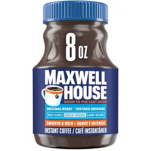 Maxwell House Original Roast Instant Coffee 8 oz Jar Medium Roast Full Bodied Flavor Beverage - Bean