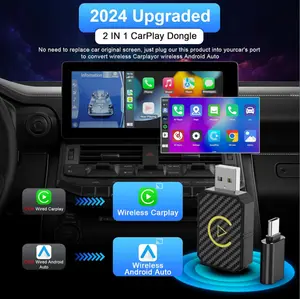 2026[SpringGlowUp]2 in 1 Wireless Apple carplay Adapter Apple and Android,converts wired to wireless,automotive blue tooth electronic accessories carplay dongle Network camera car