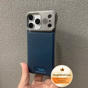 Luxury Metal Frameless Magnetic Aromatherapy Phone Case - Leather Shockproof Protective Cover, Custom Fit for iPhone 17 Series/17 Pro Max/16 Pro Max, Wireless-Compatible, Secure Buttons, Mobile Phone Accessories