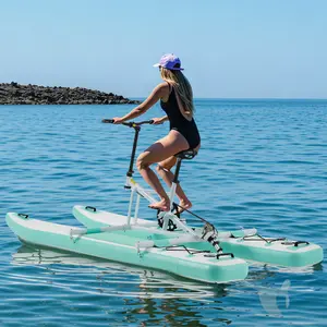 Bezliving Preminum Inflatable Water Bike, Upgraded Kayak Bikeboat Hybrid, Portable & Durable PVC and EVA Material, Includes Bike System, Rest Pad, Repair Kit & Carry Bag, Perfect for Lakes & Beaches