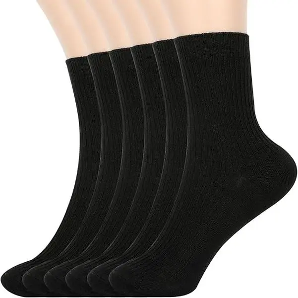 6 pairs Lightweight Crew Socks Casual Athletic Cotton Socks Soft Breathable Socks for Women Stocking Stuffers Gifts