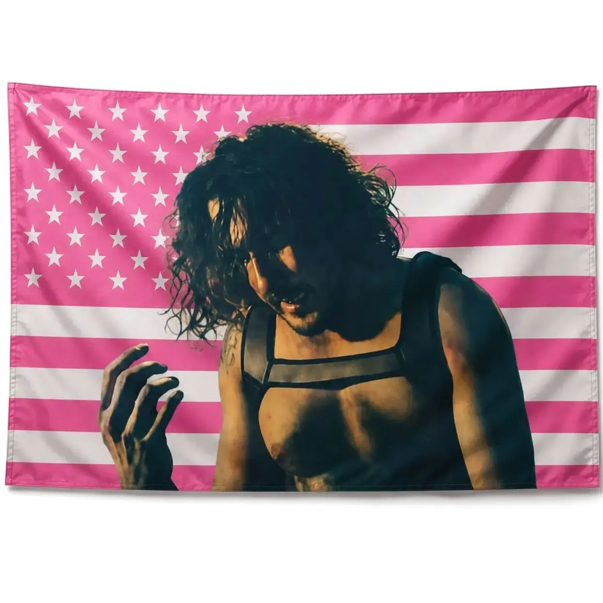 Markiplier Iron Lung Pink American Flag Tapestry – YouTuber Wall Art, Gaming Fan Decor, Aesthetic Pink Flag, Creator Room Gift