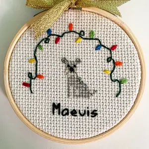 Custom Cross Stitch Christmas Ornament