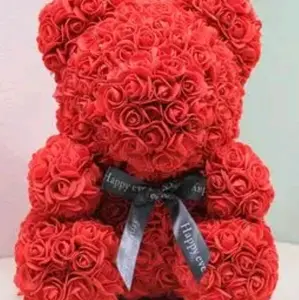 Roses bear foam flower,Oso de rosas trader joe's flowers