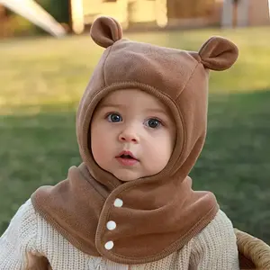 0-3 Years Baby Boy Knitted Scarf and Beanie Set, Bunny Ears Winter Hat with Ear Flaps, Warm Toddler Winter Outfit Accessories, Soft Cute Bonnet Cap for Outdoor, Travel & Cold Weather Wear summerwins