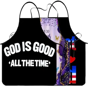 GOD IS GOOD Pattern Polyester Apron, 1 Count Unisex Cooking Apron, Summer Spanish Apron,Mother's Day Gift, Kitchen&Cleaning Essential,Cleaning Tool,World Cup