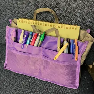 Multifunctional Storage Bag, Side Organizer Bag, Foldable Polyester Organizer for Home & Travel Use, Multi-Pocket Design for Cosmetics, Wallets, Keys