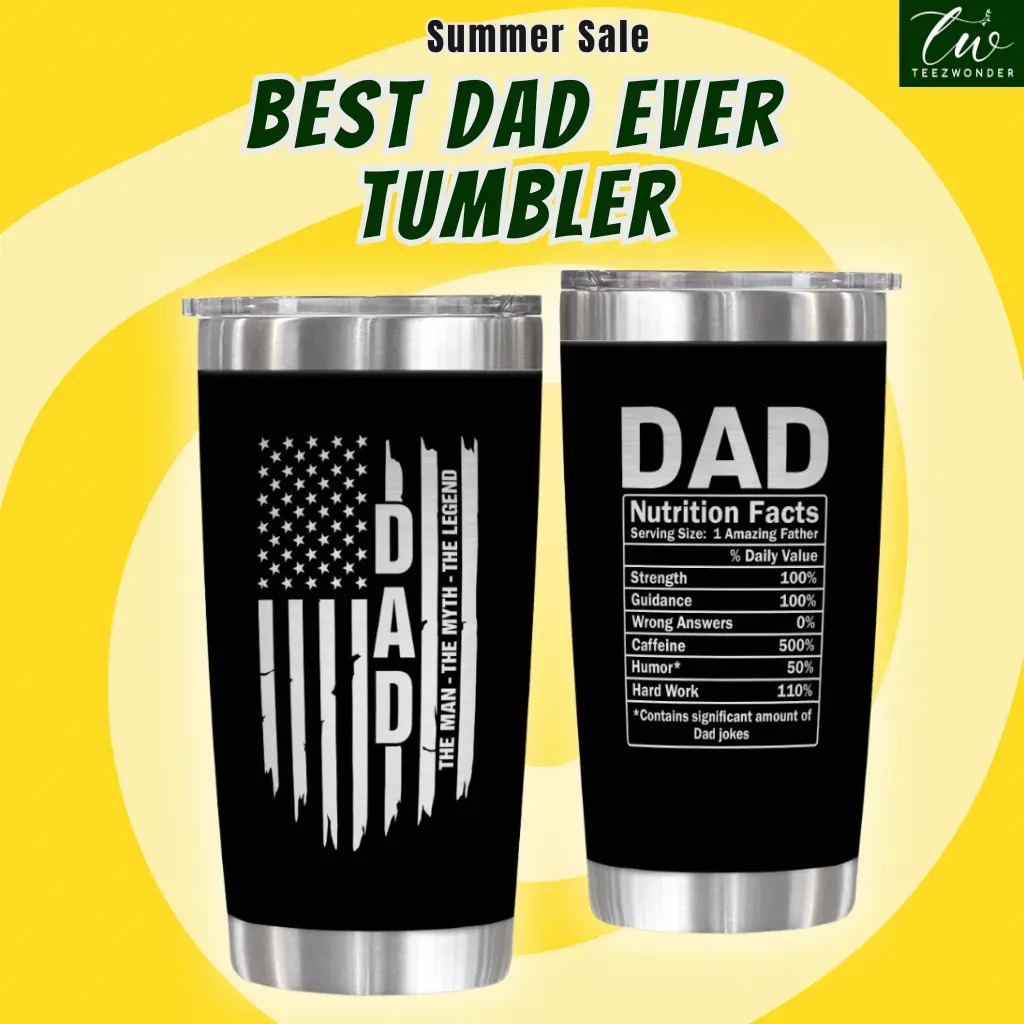 20oz Stainless Steel Tumbler For Men | Summer gift for Men, Birthday Gifts for Dad, Bonus Dad, First Dad, Step Dad, Husband Gifts from Wife, Mens Birthday Gift Ideas