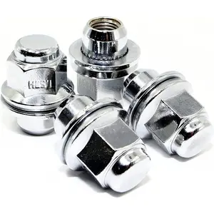 Set of 4 12x1.5 OEM Factory Washer Style Chrome Lug Nuts For Toyota Tacoma,4 Runner SR5 Pre-Runner TRD Off-Road Limited Factory Stock Replacement