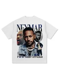 JR Neymar Men's T-shirt Summer Football Portrait Shirt Commemorative Shirt Summer Fashion Sports Unisex Large Short Sleeve Shirt Soft and Skin friendly Suitable for Men and Women Four Seasons Universal Couple Gift