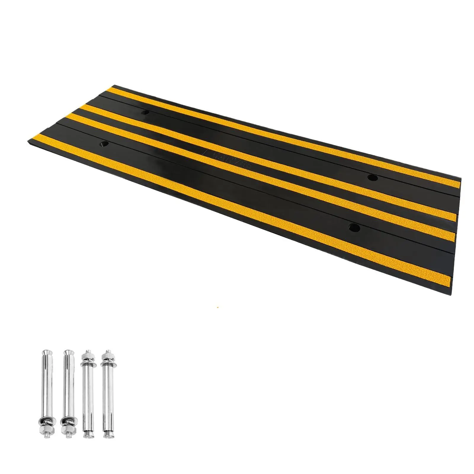 GARVEE Heavy Duty Rubber Curb Ramp 48", 33,000 lbs Capacity, 2.6" Rise, Low Profile, Drainage Channel, Reflective Strips, Perfect for Driveway, Garage, Loading Dock, Cars, SUVs, RVs, Wheelchairs – 1 Pack