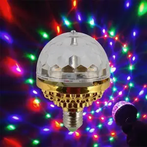 Rotating Magic Colorful Ball Lights Spinning LED Strobe Lamp Home Family Reunion Holiday Father's Day Mother's Day Party Atmosphere Lights