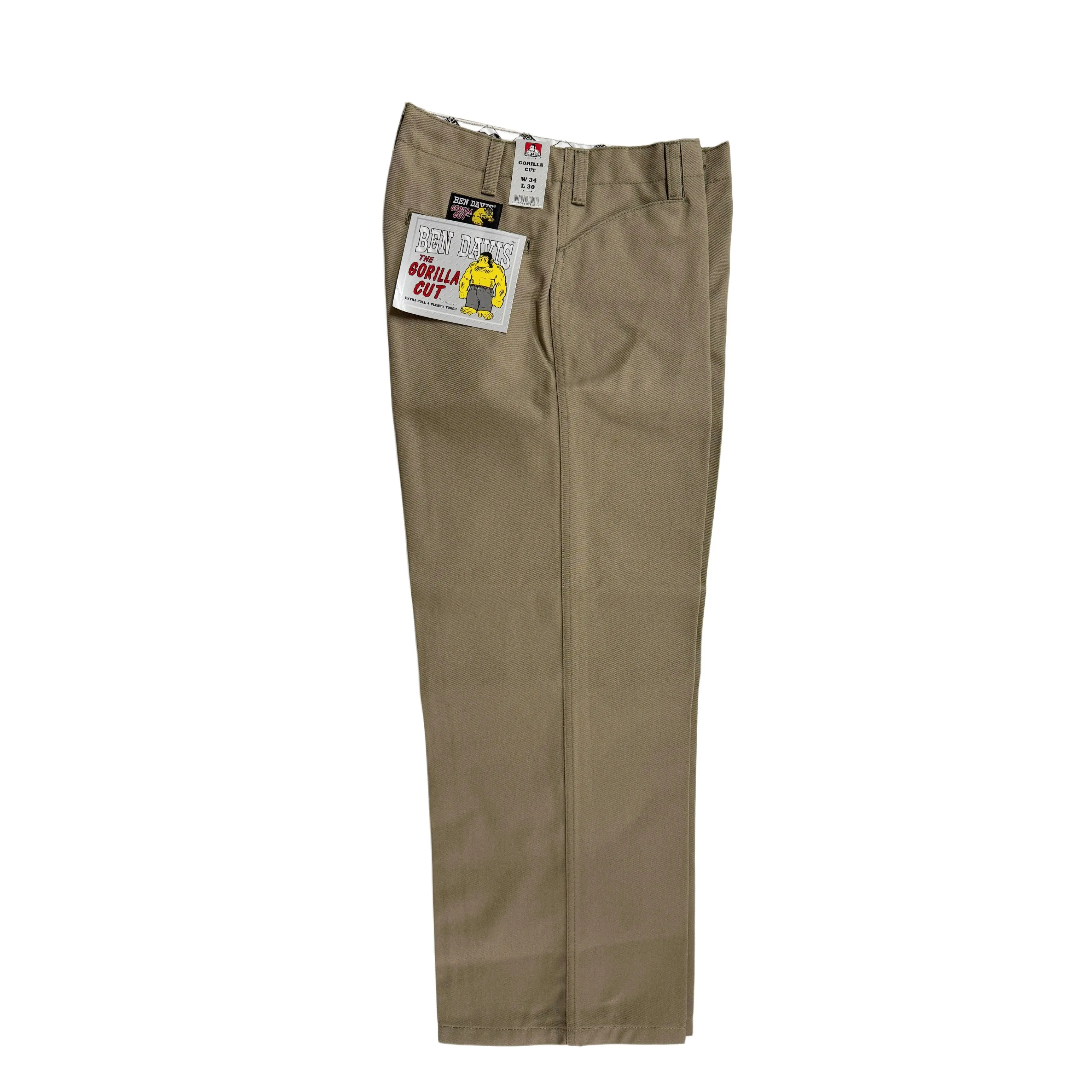 BEN DAVIS Gorilla Cut Pants - BENDAVIS Mid Waist, Plain Cotton