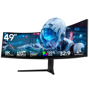 Gawfolk 49" Super Ultrawide Curved Gaming Monitor 120Hz DQHD 5120x1440 32:9  1500R FreeSync Built-in Speakers  Ultra-Wide Computer Screen for Multitasking