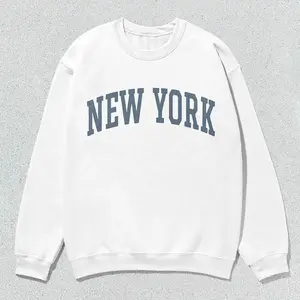 New York Sweatshirt Collegiate Crewneck Sweater Unisex Grey