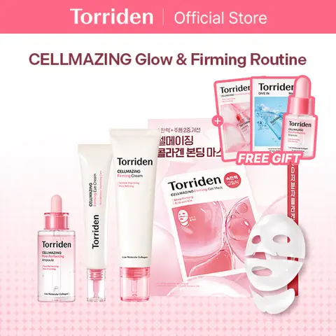 [Torriden Official] CELLMAZING Complete 4-Step Full Routine Set (Ampoule + Cream + Eye Cream + Face & Neck Mask) | Total Pore & Lift Care