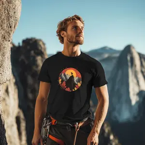 Autumn Rock Climbing Shirt | Fall Bouldering Tee with Mountain Climbing Design | Rock Climbing Gifts for Nature Lovers Man