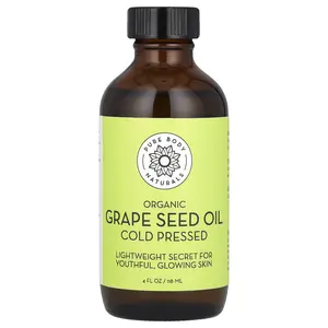 Pure Body Naturals Organic Grape Seed Oil, 4 fl oz (118 ml)