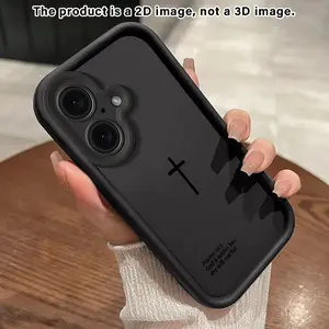 Cross Assurance  2D Pattern TPU Phone Case suitable for iPhone 16 15 14 Pro Max 13 12 Plus E Shockproof Protection Rugged Durable Cover Cellphone Protective Smartphone Casing