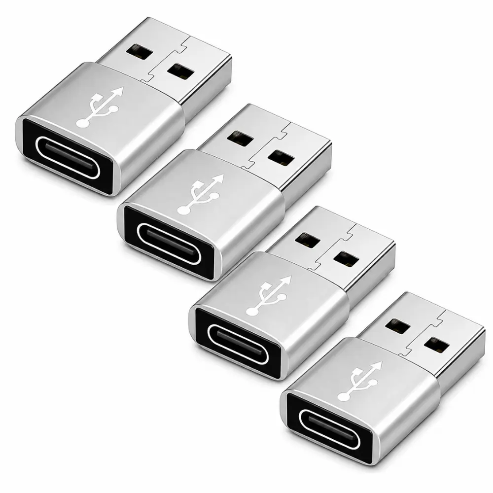 Type-C to USB-A Adapter Converter Compatible with Phones, Tablets and Computers, 4-Pack USB-C Female to USB-A Male Adapter