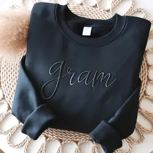 Embroidered Grams Sweatshirt, Retro Grandma Gift EUV